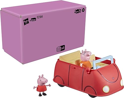 Miniatura 2 de Peppa Pig Peppa's Adventures Peppa's Family Red Car - Juguete preescolar, efectos de habla y sonido, incluye 2 figuras, para edades de 3 años en