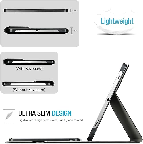 Miniatura 5 de ProCase Funda de teclado para Galaxy Tab S10+ 2024/S9+ Plus 2023 de 12.4 pulgadas con soporte para S Pen, teclado inalámbrico desmontable magnético