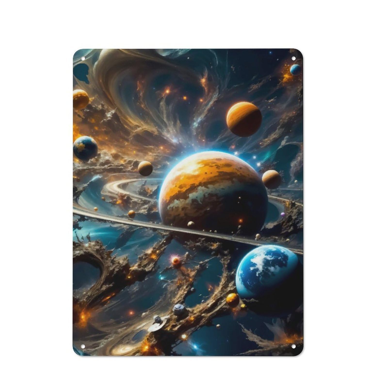 Junmoney Mystery Of The Universe Garage Style Metal Wall Sign 40X30cm Featuring Garage Wall Decor For Garage, Hobby Room, Office Or Man Cave