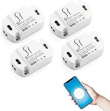 Smart Light Switch Alexa, Alexa Light Switch 1 Way/2 Way, Mini Smart Home Voice Control/Timer, WiFi Smart Switch Module, Smart Life Switch Compatible Alexa/Tuya App/Google Home (Pack of 4)