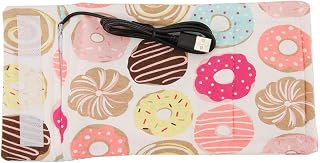 Baby Bottle Warmer with USB Plug Portable Milk Travel Heater Storage Bag for Toddler Milk Bottle Insulation Thermostat(Donut Pattern)