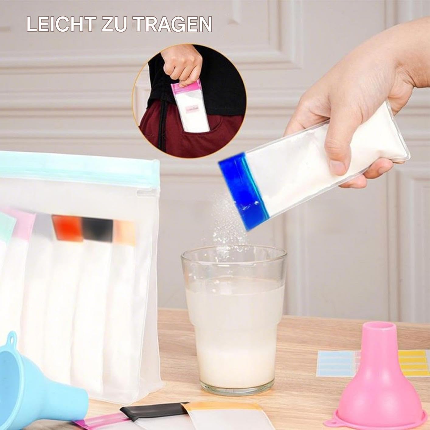 Wiederverwendbare Reise-Tabletten Tabletten- & Muttermilchbehälter