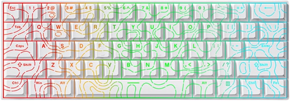 MCHOSE ACE 60 Pro Magnetic Switch Wired Gaming Keyboard,60% Hall Effect Rapid Trigger Keyboard with Adjustable Actuation,RGB Hot Swap,8K Hz Polling Rate for PC/MAC Gamer White-Topographic