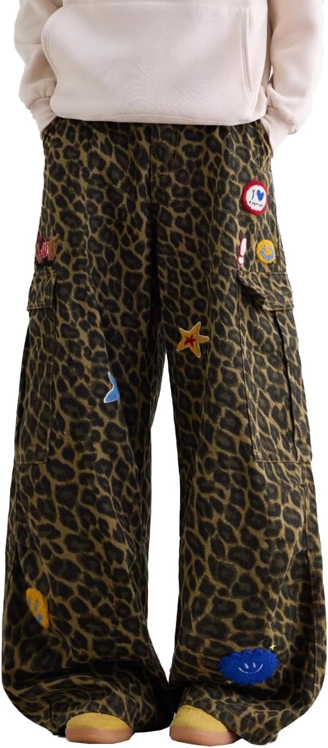 Unisex Star Print Baggy Jeans, Y2K Vintage Wide Leg Comfort Denim Pants for Women & Men