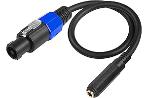 CERRXIAN Speakon to 1/4 Inch TRS Adapter Cable