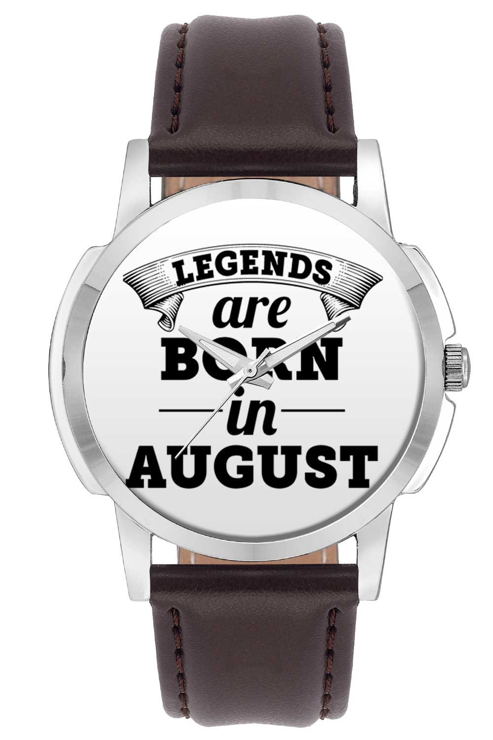 BIGOWL Wrist Watch for Men Legends are Born in August Branded Quote Fashion Watches for Boys - Best Casual Analog Leather Band Watch (Perfect Birthday Month Gift) (B01N1J0WM7) Amazon Price History, Amazon Price Tracker