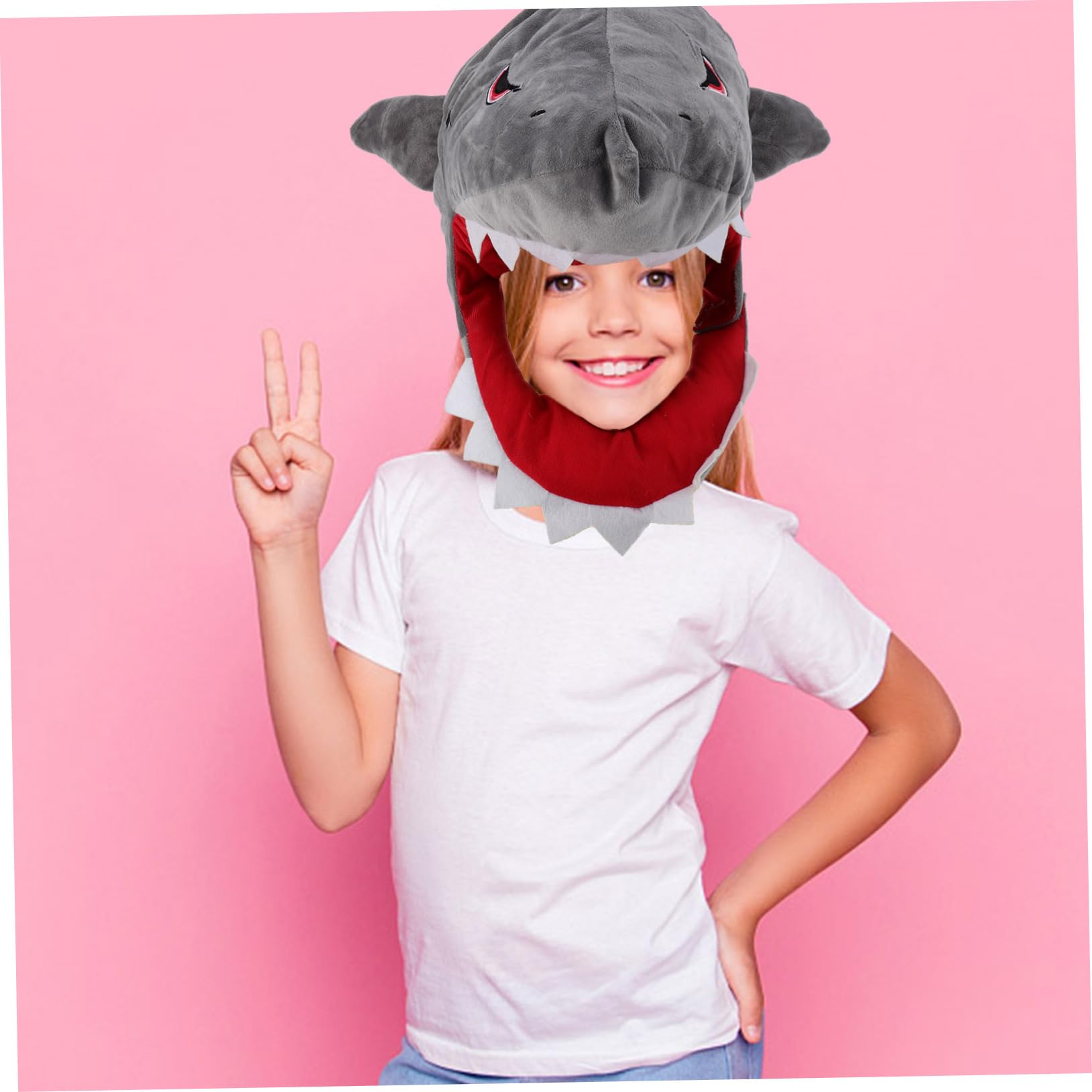 Sombrero Cómodo de Llevar para Carnaval de Peluche de Tiburón Verde y Diseño Novedoso y Disfraces para Fiesta y Cosplay