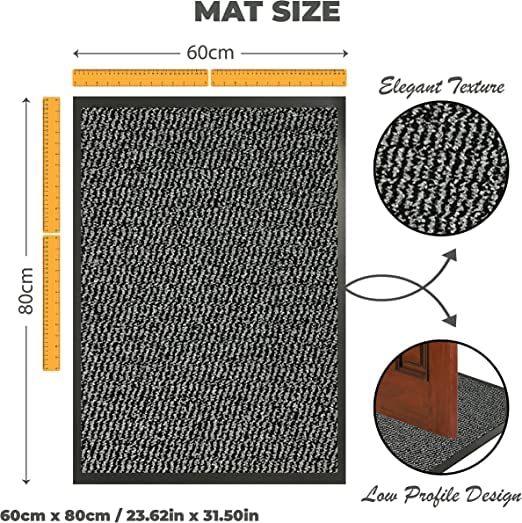 Lexell Washable Door Mat for Indoor & Outdoor, Highly Absorbent Non-Slip FloorMat - Image 2