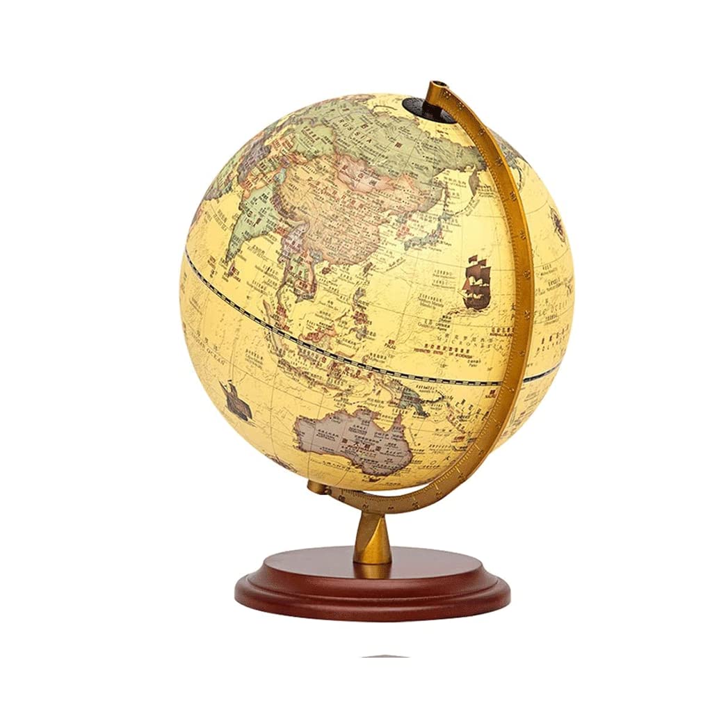 Retro-Weltglobus, Desktop-Weltglobus, Rotations-Geografischer Globus (25 cm)
