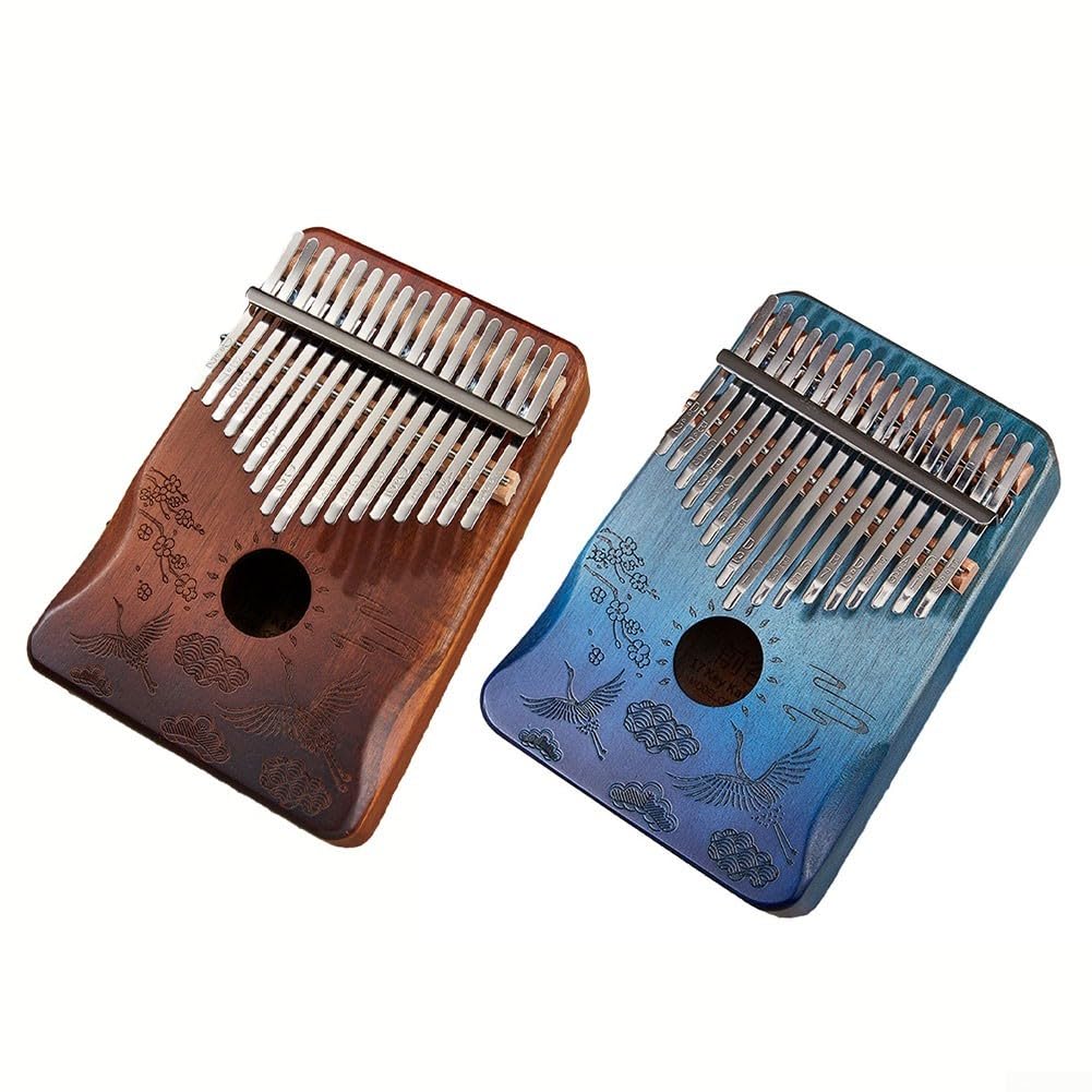 SPORTARC Kalimba - Pianoforte a 17 tasti, strumento a percussione in mogano, Kalimba portatile in legno, 17 toni, 18 x 13 x 3,5 cm ()