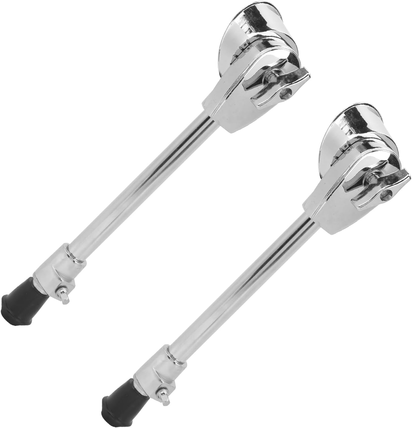 Pair Bass Drum Leg with Fixed Bracket, Anti - Rust Zinc Alloy Drum Set Holder, Sturdy Adjustable Spurs for Percussion Instrument Kit, Replacement for Jazz Drum Stand