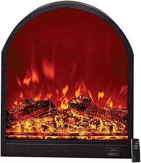Electric Fireplace Wall Insert Arc Shaped Electric Fireplace Heater with W/Logs Flames Ornamental Freestanding Recessed Electric Stove Heater W/Smart Remote Control 1800W / B