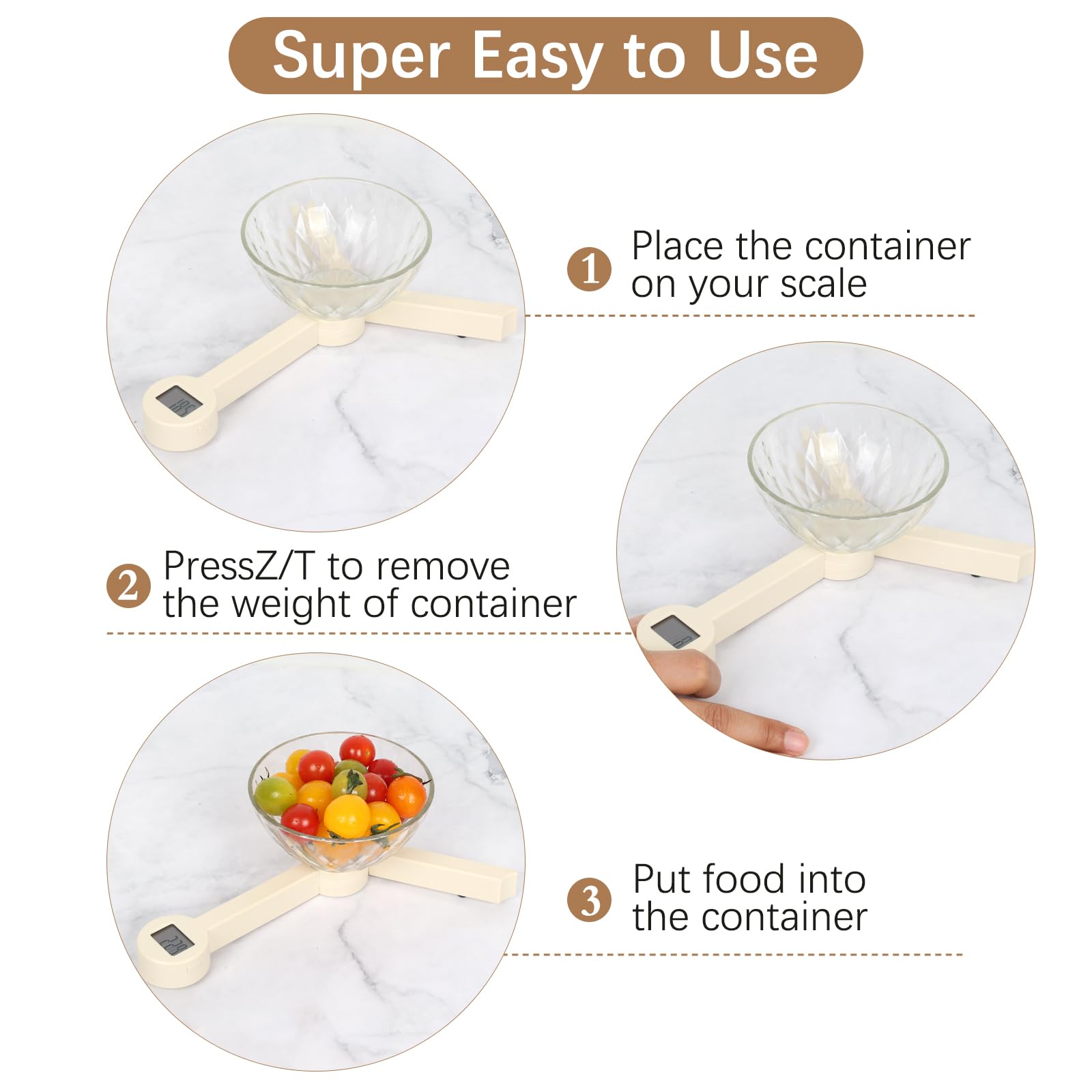 Báscula portátil para alimentos, mini báscula digital plegable de bolsillo, herramienta de pesaje compacta para control de dieta, viajes y horneado diario