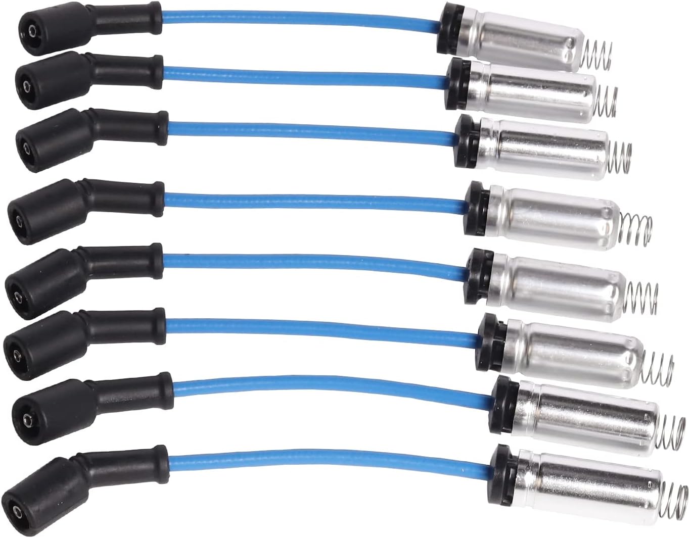 ENA Set of 8 Professional Ignition Coil and 7mm Blue Wire Set Compatible with Cadillac Chevrolet GMC Pontiac Workhorse Custom Chassis CTS B7 C6500 Topkick Firebird 5.7L 7.4L 7.2L Replacement for UF192