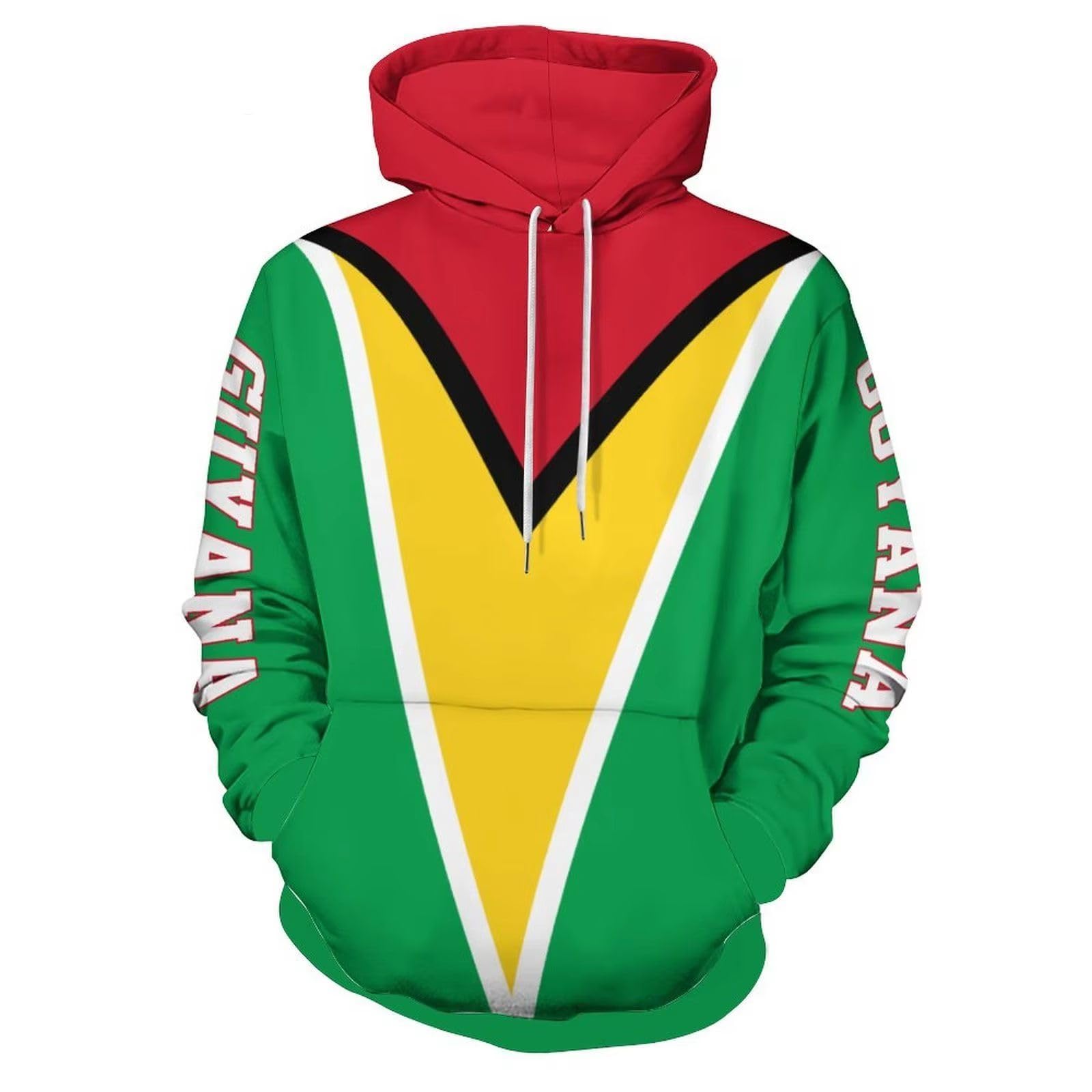 Sweat à capuche drapeau Guyane oversize fini les vêtements trop serrés - 7