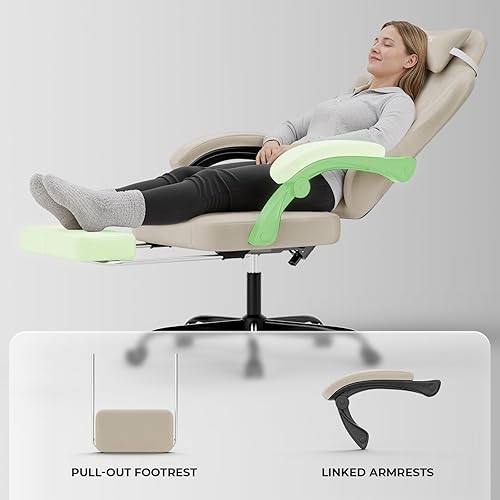 Miniatura 8 de Silla ergonómica para videojuegos, sillas para videojuegos, sillas de computadora para videojuegos, sillas de jugadores para adultos, soporte lumbar