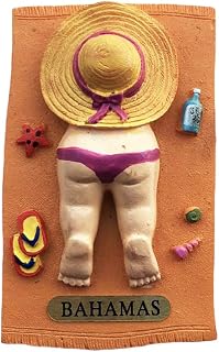 Bahamas 3D Sunbathing Refrigerator Magnet Souvenirs Handmade Resin Magnetic Stickers Home Kitchen Decoration,Bahamas Fridge Magnet Collection Gift