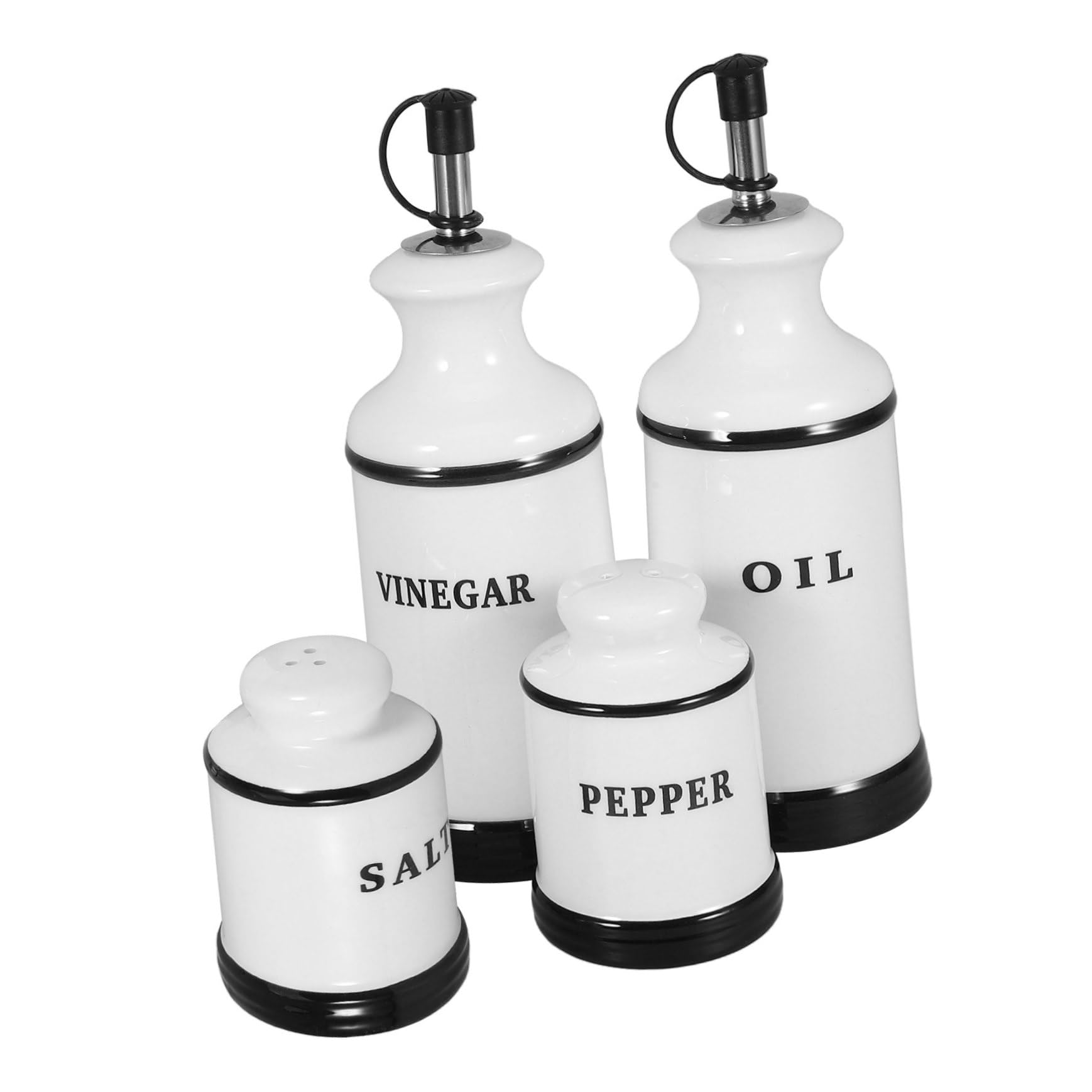 Cabilock 4piezas Frascos De Condimentos De Cerámica Para Cocina Dispensador De Aceite y Vinagre Organizador De Especias Hogar Mantiene Los Condimentos Unidades