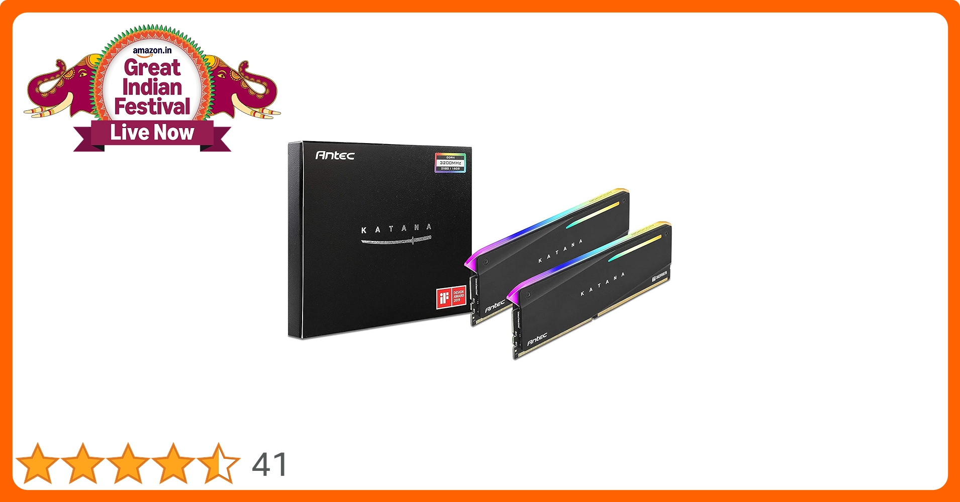 極美品Antec Katana RGB メモリ 16GB  DDR4 3600 Amazon.co.jp: Antec Katana RGB メモリ 16GB (2x8GB) DDR4 3600