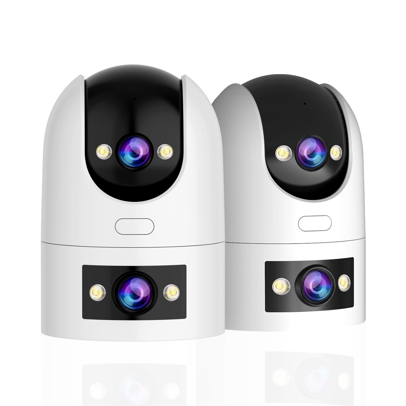 JOOAN 2K Dual Lens Indoor Outdoor Security Camera, 5GHz/2.4GHz WiFi, PTZ Auto Tracking, Motion Detection, 2-Way Audio, IP66 Waterproof, for Baby/Dog/Cat/Elderly, Multi-User Shared, 2Pack