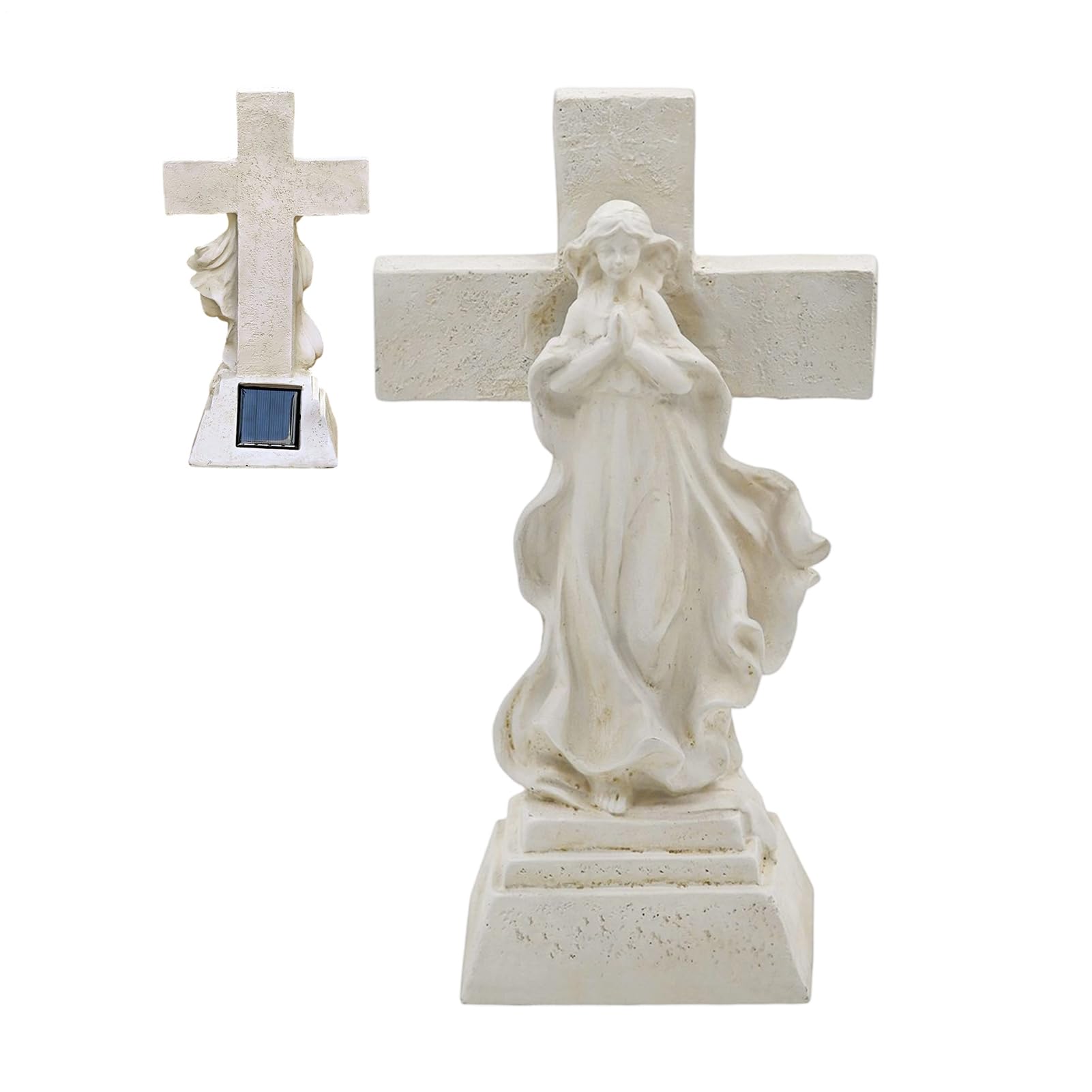 Estatua De Jardin Operada Con Energia Solar Resina Resistente a las | Decoración de Exterior con Luz Solar para Patio Jardín Terraza Porche y Senderos
