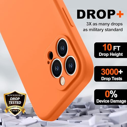 Miniatura 4 de BossKiss Funda compatible con iPhone 14 Pro Max de 6.7 pulgadas, funda de silicona líquida de alta calidad tacto aterciopelado 2 protectores de