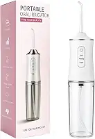 Irrigador Oral Portátil para Limpeza Profunda de Dentes e Gengivas, Jato de Água Supersônico, Elétrico, Recarregável USB (Branco)
