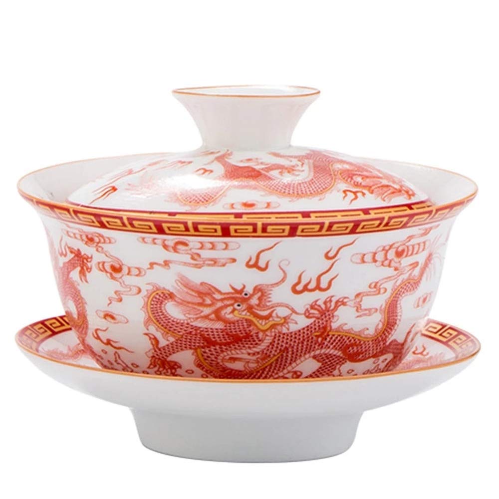 Gaiwan tasse à thé en porcelaine et bol chinois peint à la main