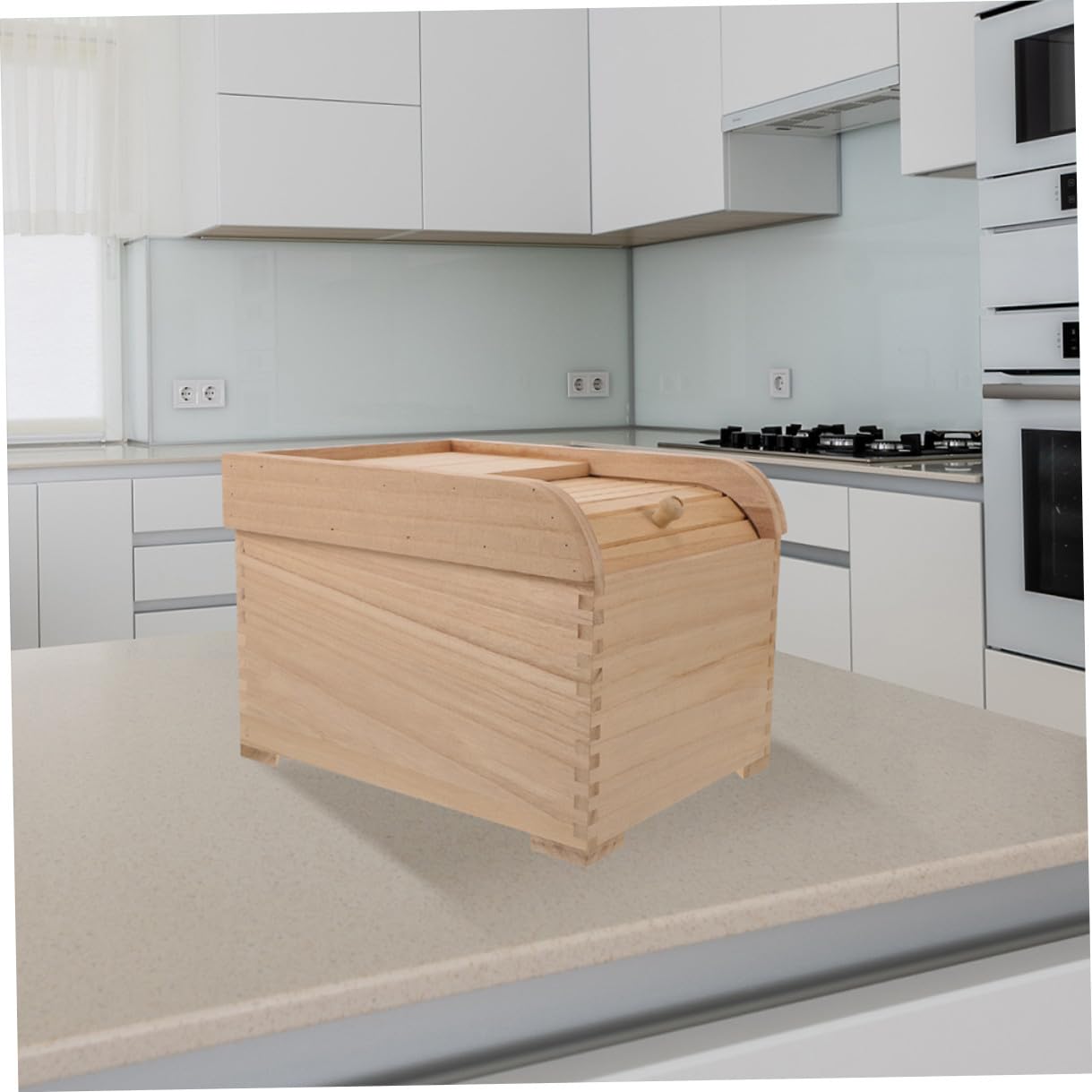 DOITOOL Holz Aufbewahrungsbox mit Deckel für Reis und Trockenlebensmittel Vorratsbehälter für Küche und Speisekammer mit Großem Fassungsvermögen
