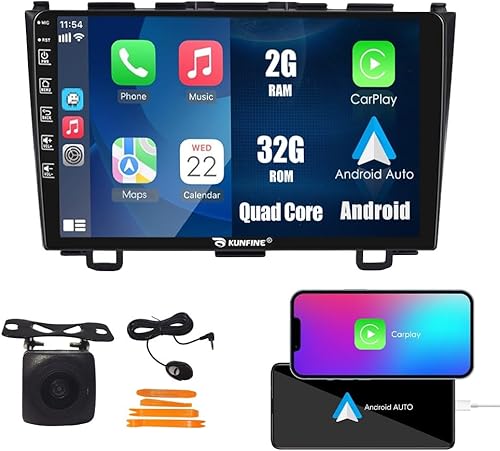 Miniatura 61 de Kunfine Coche Android Navegación Estéreo GPS Radio Reverse Cámara Pantalla 9 "IPS Pantalla Táctil Headunit Tablet Pad Media Player para Honda CRV