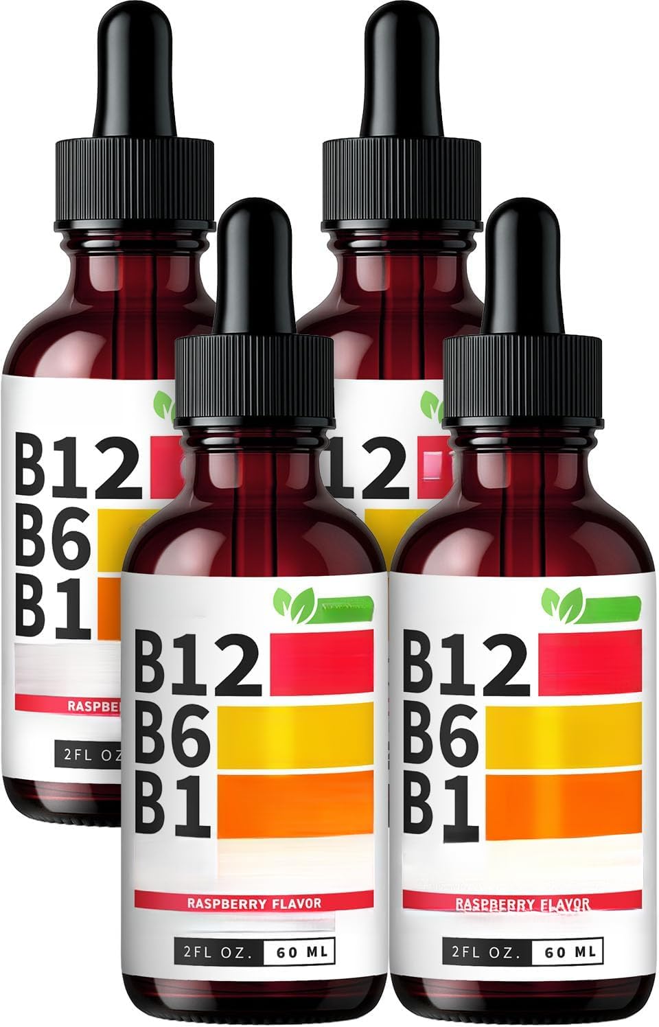 (Paquete de 4) Vitaminas B12 y B6, vitaminas B sublinguales B12 para energía, cerebro y corazón.