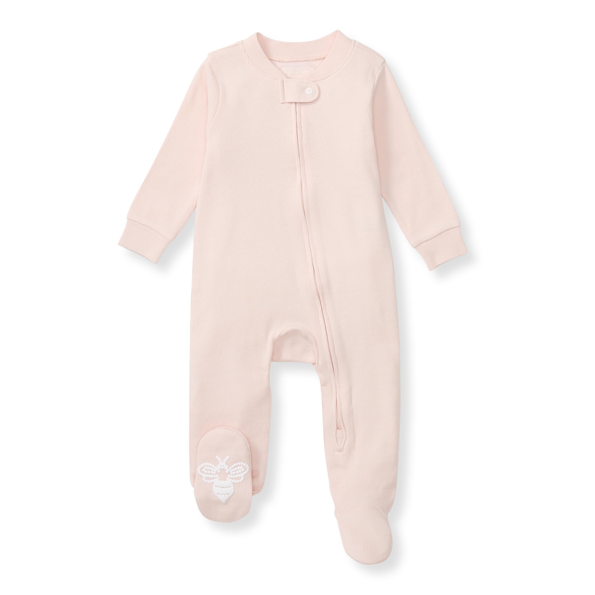 Burt's Bees Baby Pajamas Sleep And Play, Soft 100% Organic Cotton One-piece Pj With Non-slip Bee Grip Footies, Newborn Essentials Traversine per neonati e bambini piccoli bambini ragazze (Pacco da 1)