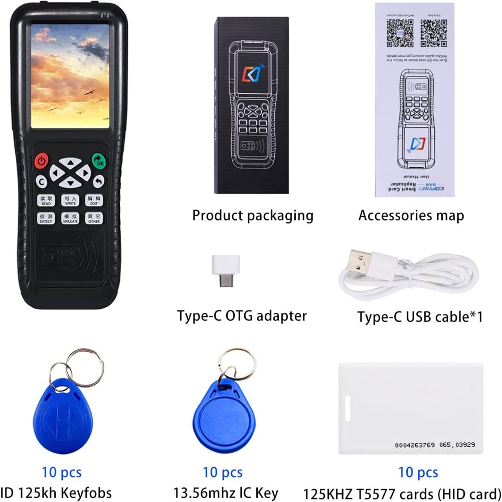 ICopy X100 - Lector de tarjetas inteligentes NFC con lector ICopy X100 NFC ID, color negro, 1 juego