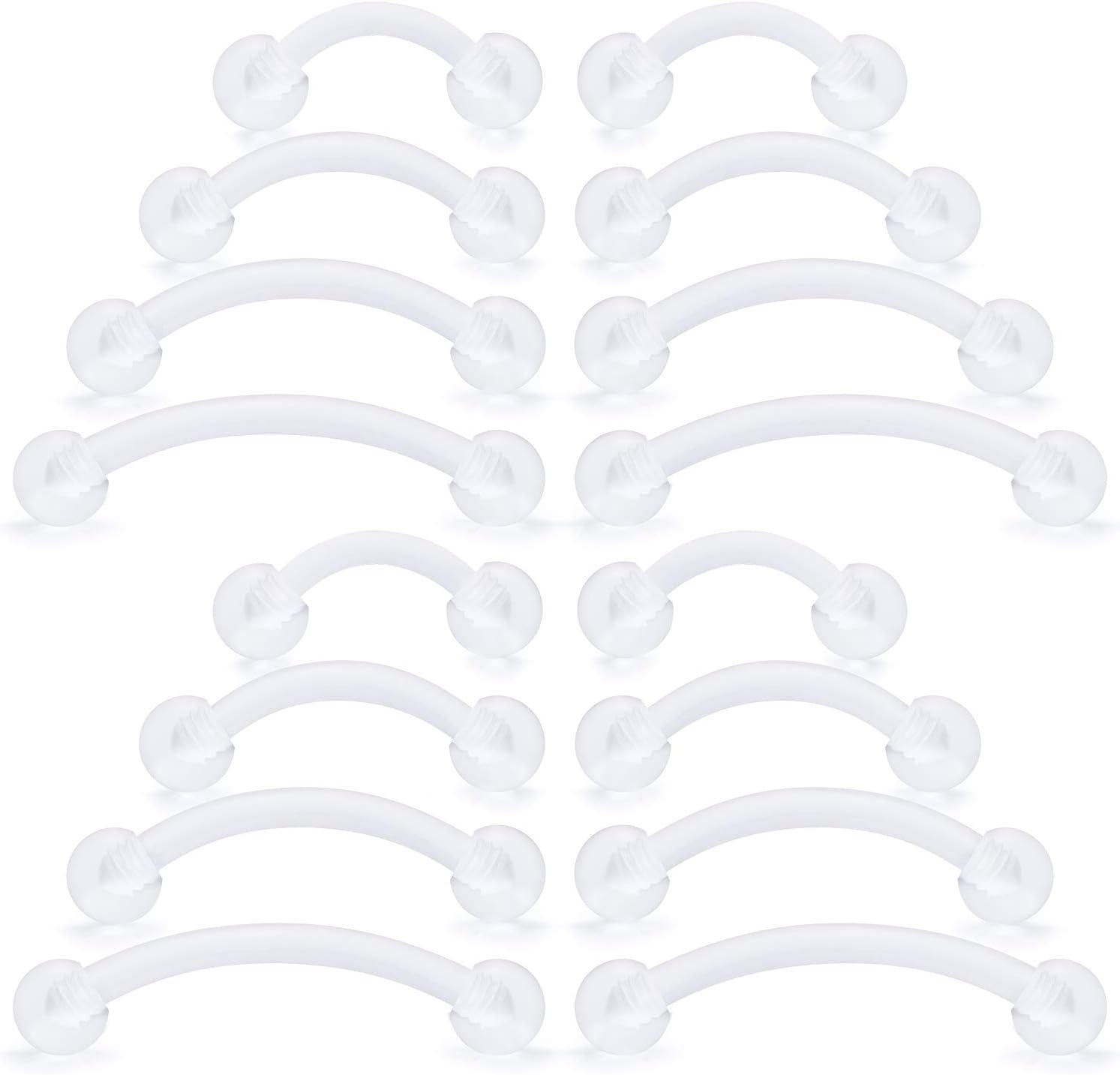 Hoeudjo Clear Flexible Curved Eyebrow Ring Piercing Retainer Cartilage Tragus