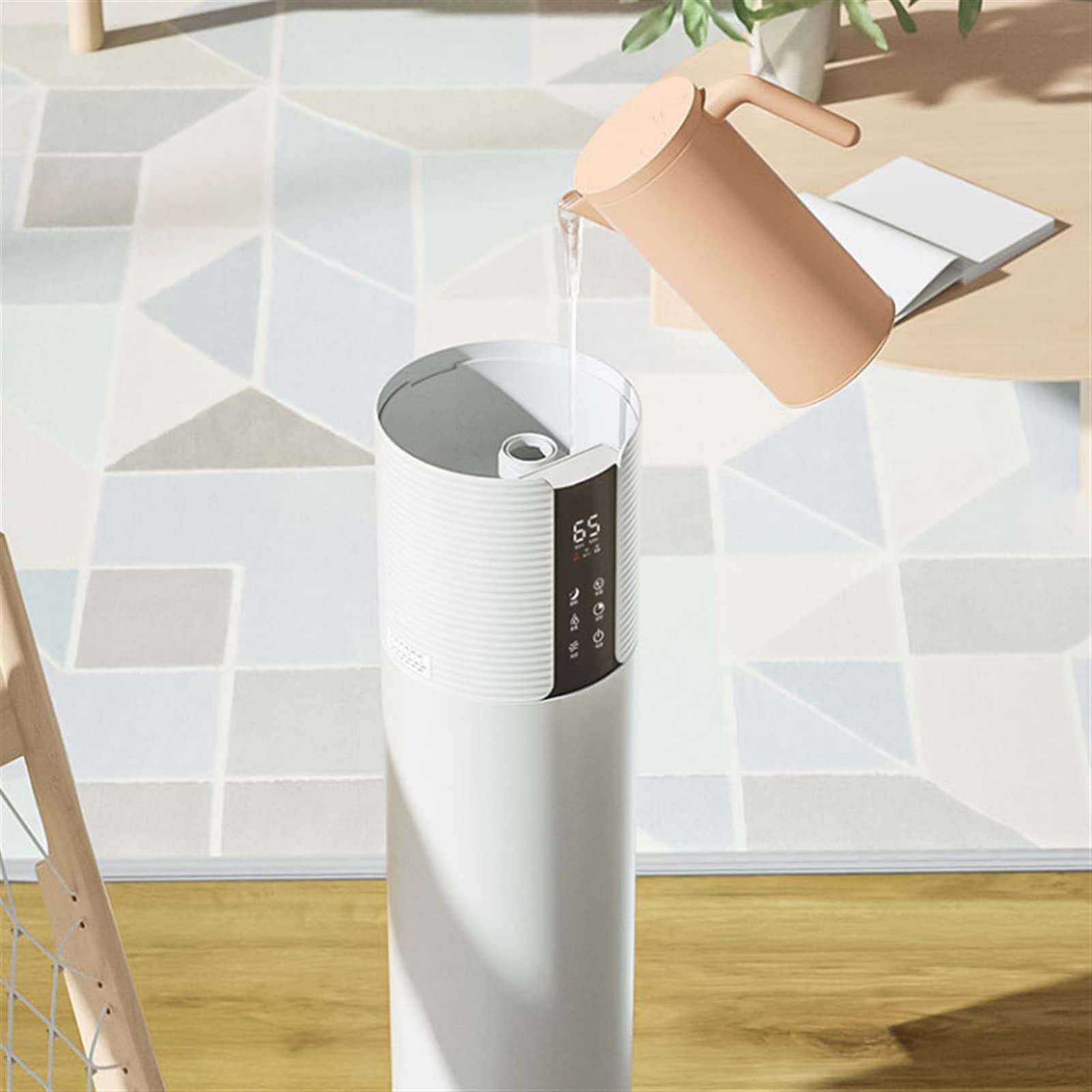 Umidificatore Umidificatore da pavimento per uso domestico Camera da letto Muto 8L Grande capacità Riempimento superiore Diffusore di aromi Umidificatore intelligente a umidità costante - Umidificator