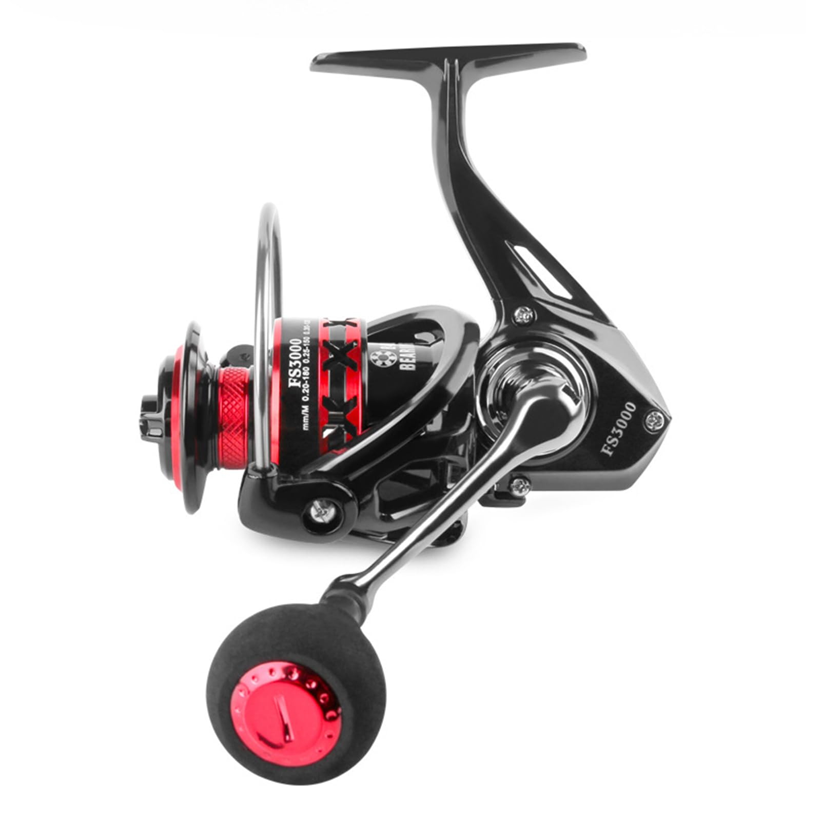 Kovnise Saltwater Spinning Reel Reversible Fishing Reel Black-red Foldable Handle Interchangeable LeftRight Lightweight Smooth Powerful Spinning Fishing Reel with 5.0:1 Gear Ratio for Boat Fishing