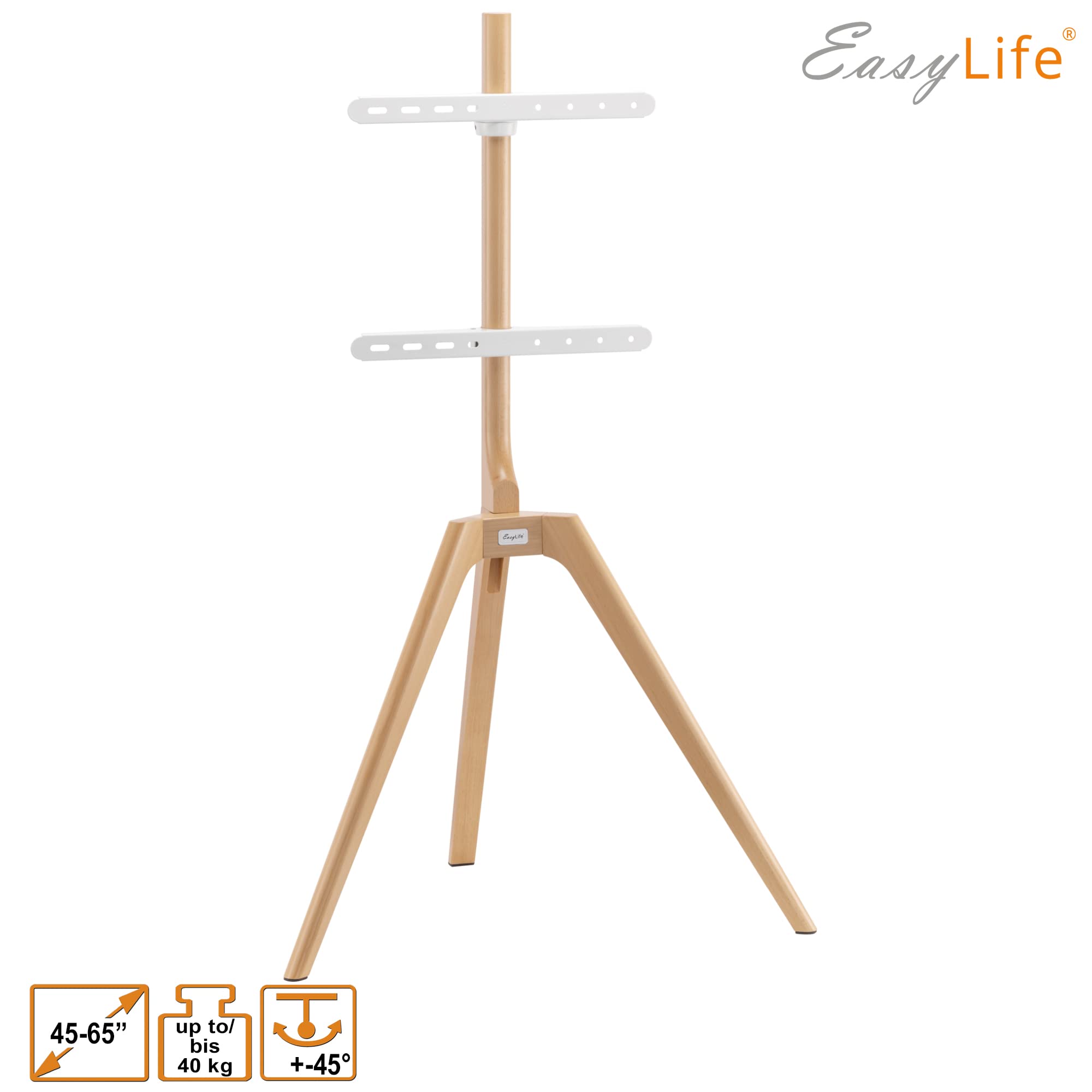 Tripode Legno EasyLife - Supporto TV Adattabile 65 Pollici - Dettaglio