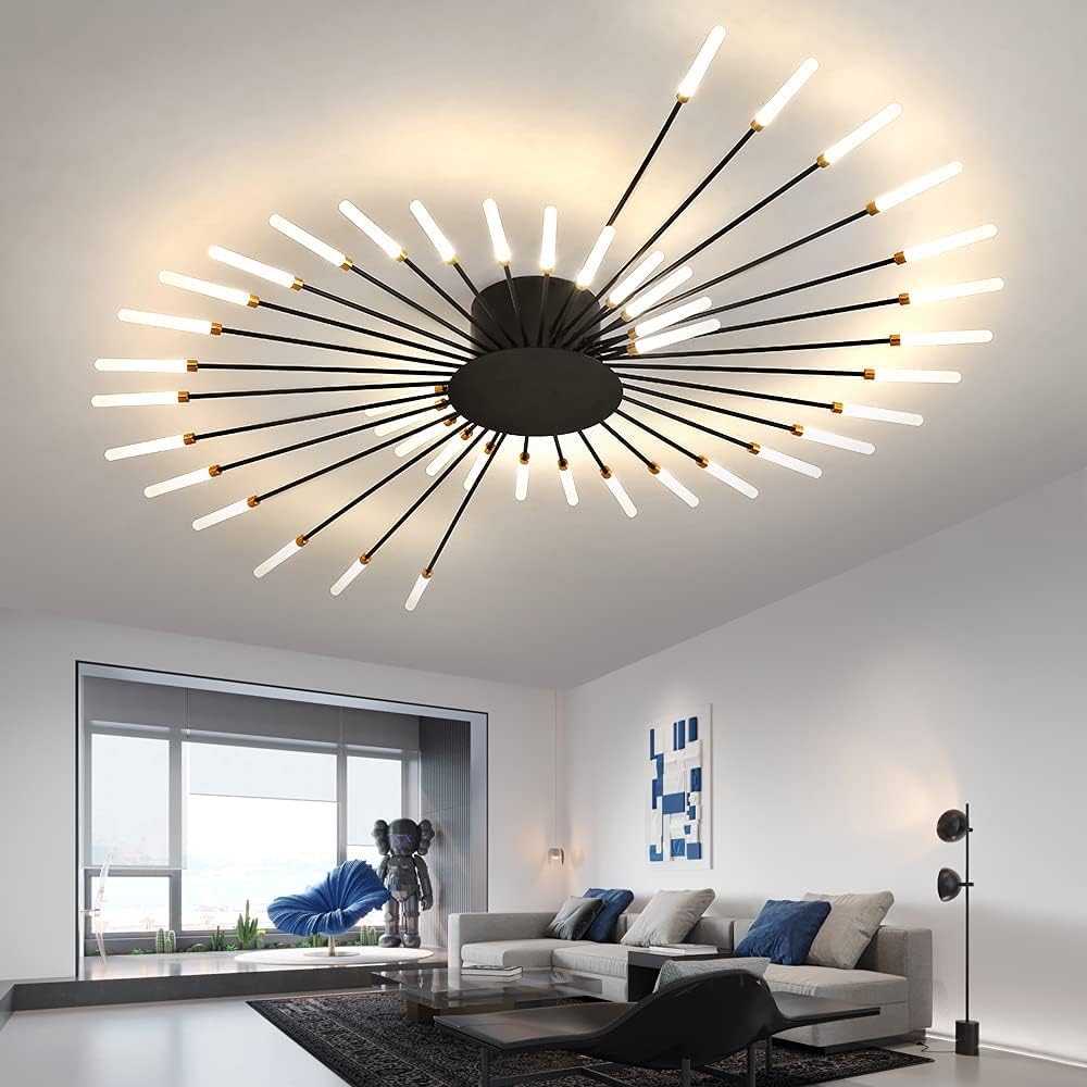 JAYMP 50.4“ Ceiling Light Modern Flower Shape Ceiling Lamp for