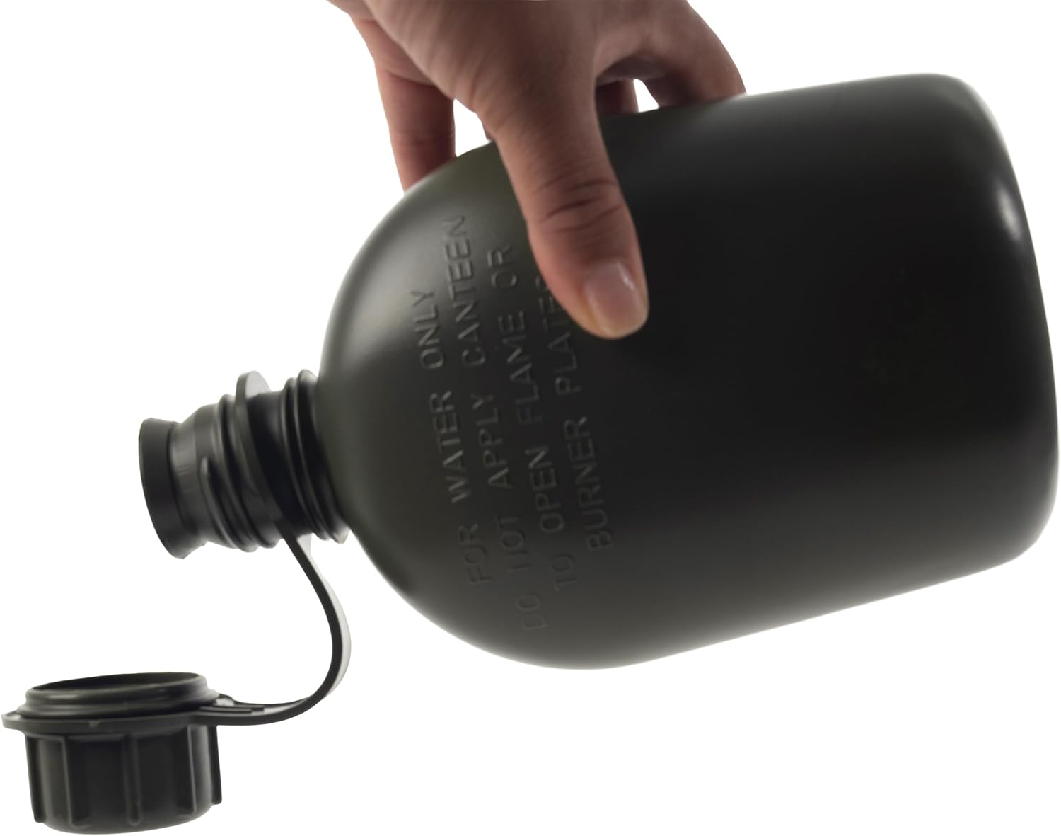 Rothco 3 Piece 1 Quart Plastic Canteen - Lightweight Outdoor Camping Survival Water Bottle, Olive Drab