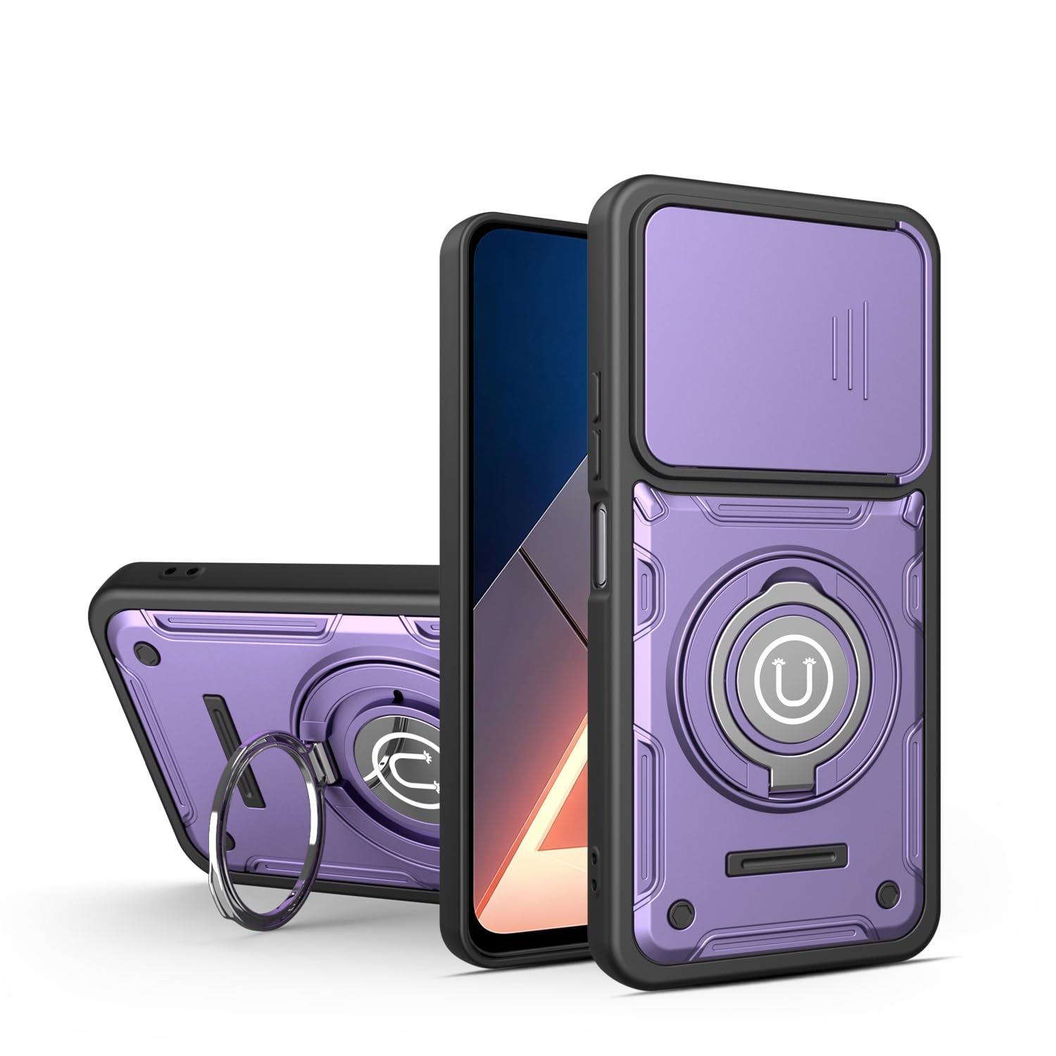 Coque antichoc Xiaomi Poco M7 Plus avec support vidéo et protège objectif - 8