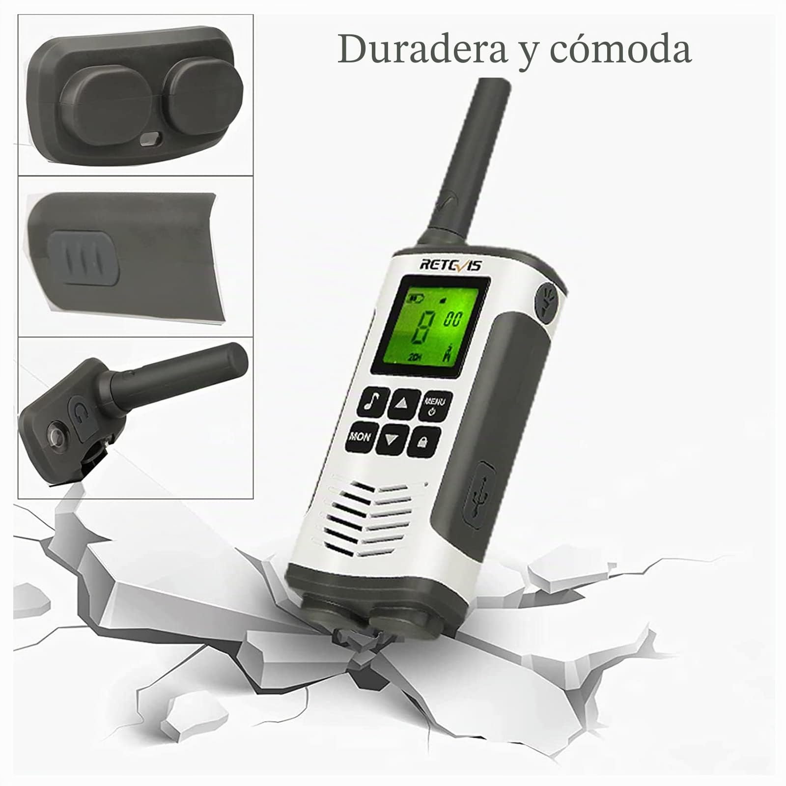 Retevis RT45 Walkie Talkie con RT668 Robusti Woki Toki con Auricolare | PMR446 Walkie Talkie Ricaricabili, VOX 16 Canali Torcia, Portatile Walky Talky Professionali per Campeggio Viaggio Esterni