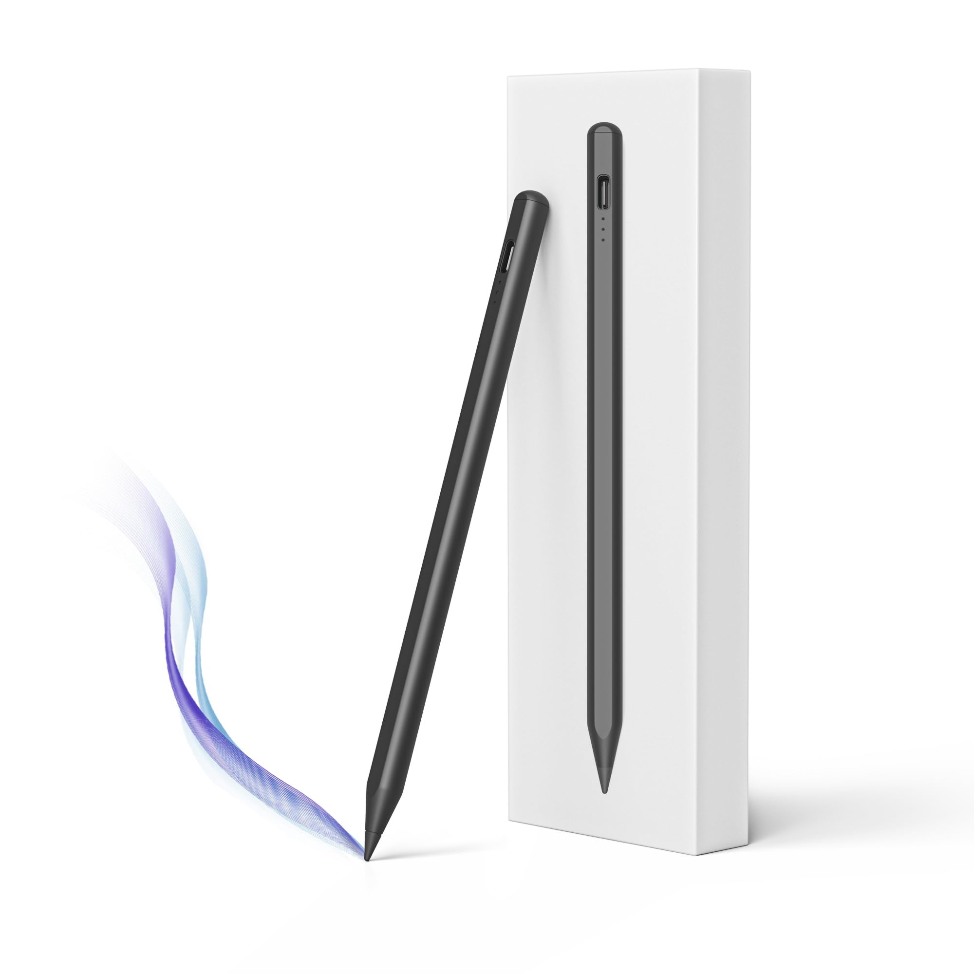 Stylus Pen for iPad, 15 mins Fast Charging Apple iPad Pencil with Palm Rejection, Tilt Sensitivity, Work for 2018-23 iPad Air 3/4/5, iPad mini 5/6, iPad 6/7/8/9/10, iPad Pro 11" and 12.9" (Black)