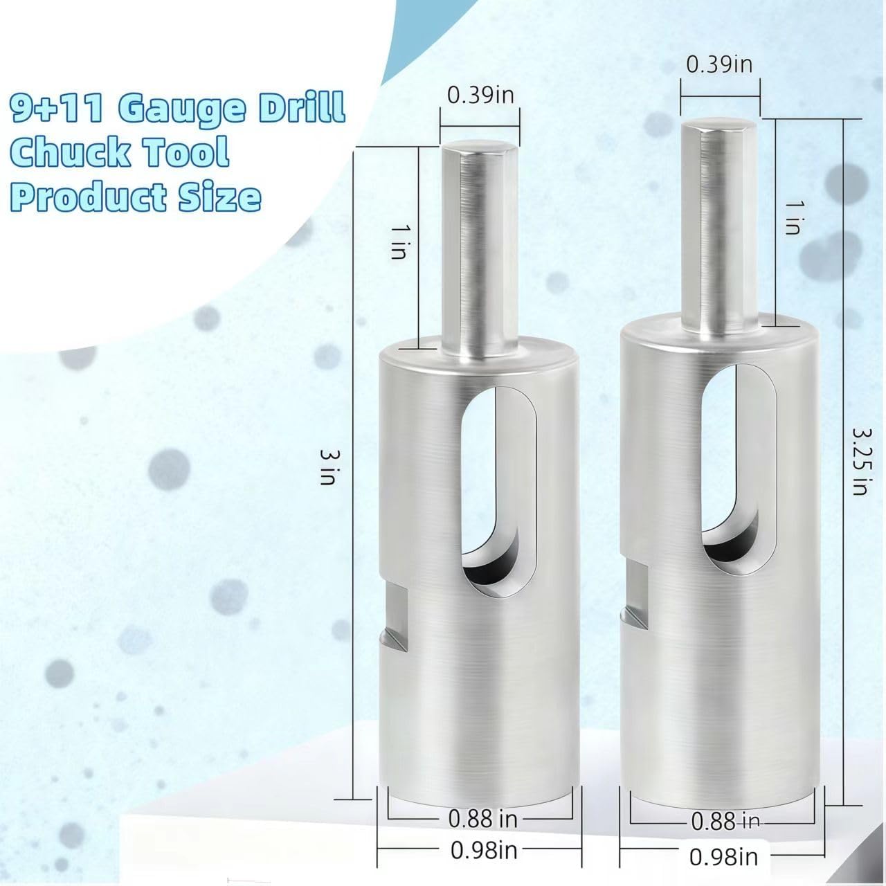 9 Gauge+11 Gauge Drill Chuck Tool EZ Twist Ties for Chain Link Fence and Loop Fences,Easy Twist Fence Ties Tool for Chain Link Wire,EZ Drill Chuck Fit 3/8"