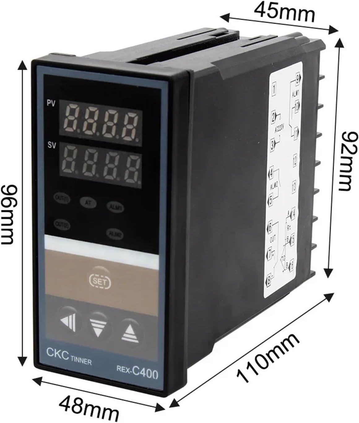 PID Digital Intelligent Industrial Temperature Controller Dual Alarm 220V Relay REX-C100-C400-C700-C900 VAB/MAB SSR Relay Output(REX-C100 VAB)