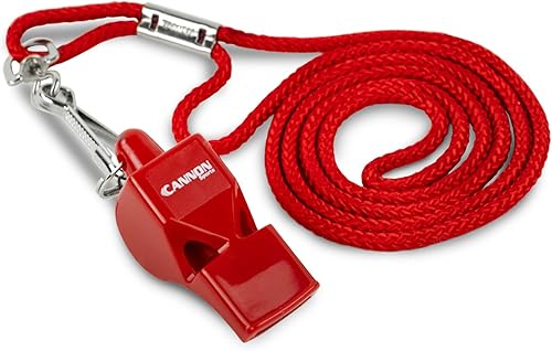 Cannon Sports - Silbato sin pelar con cordón para senderismo, emergencia, profesores y entrenadores