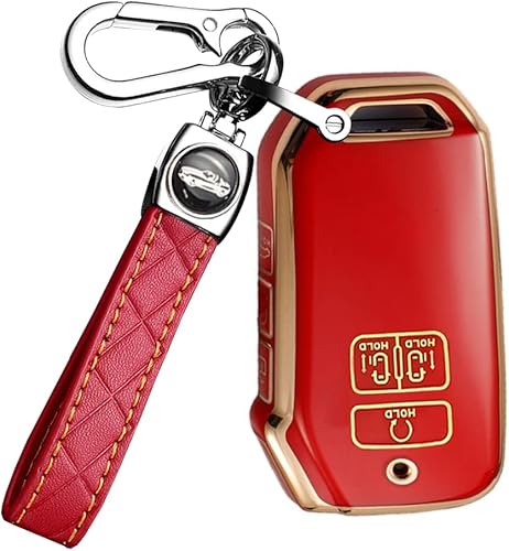 Miniatura 7 de ontto Funda para llave de coche de 7 botones para Kia Carnival 2021 2022, Negro (llavero B)