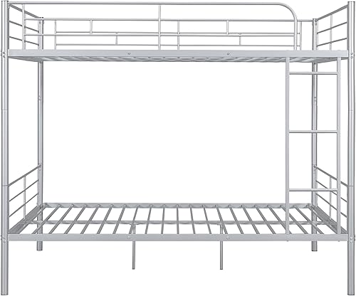 Miniatura 63 de Harper & Bright Designs Litera de metal completo sobre tamaño matrimonial para adultos, marco de cama de metal resistente con escalera y correas de