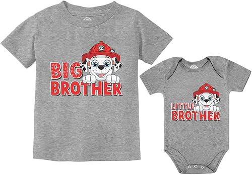 Paw Patrol Marshall Big Brother Little Brother - Camisas a juego para niños