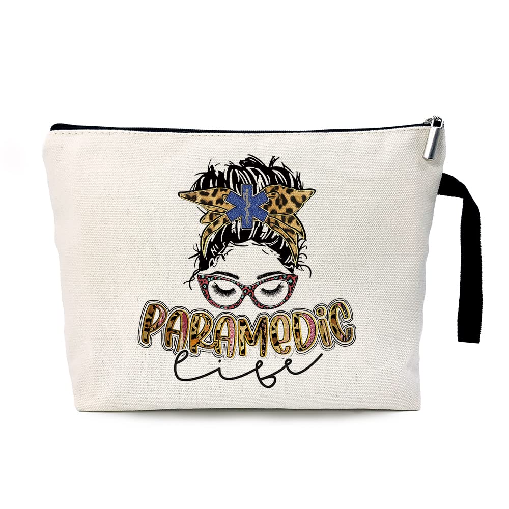 Paramedic Life Funny Cosmetic Bag, for Travel Toiletry Zipper Storage Pouch Makeup Bag, Gifts for Women Paramedic, Paramedic School Graduation Gifts, Paramedic Staff Thanks Gifts