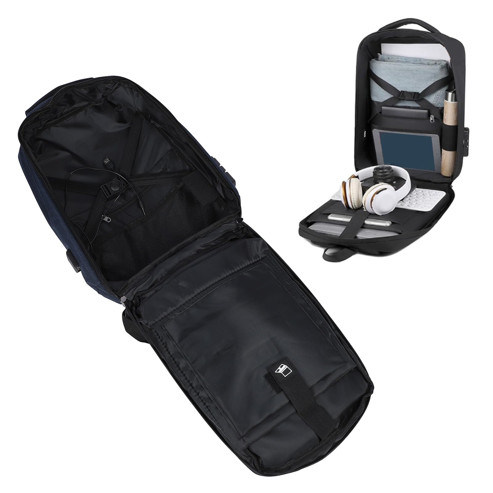 Jiawu Mini Bolsa de Viaje, Estuche de Transporte para Exteriores Mochila Satelital Impermeable con Cerradura, Bolsa de Almacenamiento de Accesorios para Platos (Blue)